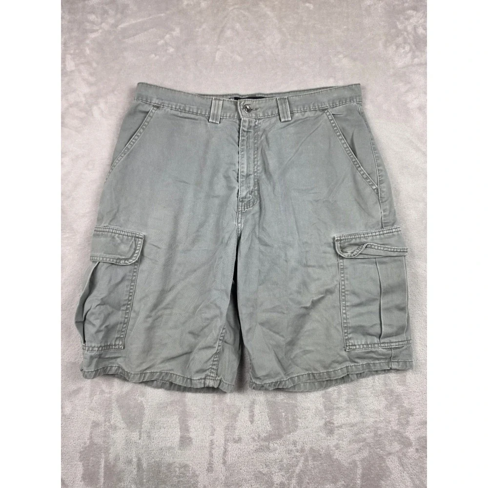 Levi's SilverTab Khakis Cargo Shorts Mens 34 Green Cotton Relaxed Baggy Y2K